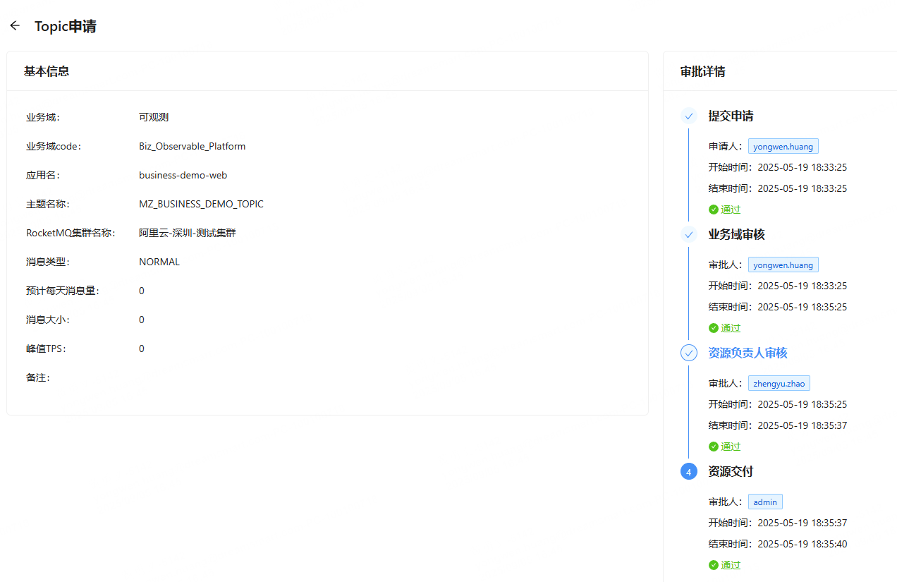 MQ topic申请，与项目绑定